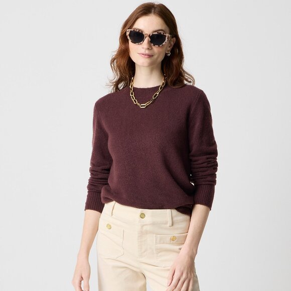 NWT J.Crew Factory Crewneck sweater in extra-soft yarn Cocoa Berry - Picture 3 of 3